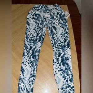 Blue and White Tie-Dye Leggings